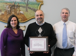 Jeanne Parziale, HR director, Gary Persichetti, public facilities director, Paul Cohen, town manager