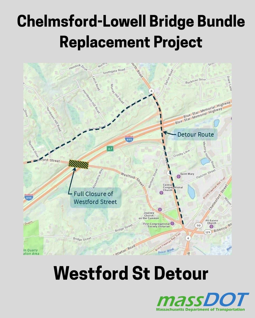 Westford St Detour